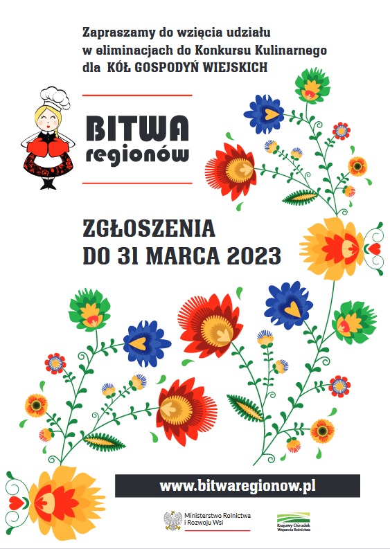 plakat zachęcający do udziału w konkursie kulinarnym dla kół gospodyń wiejskich
